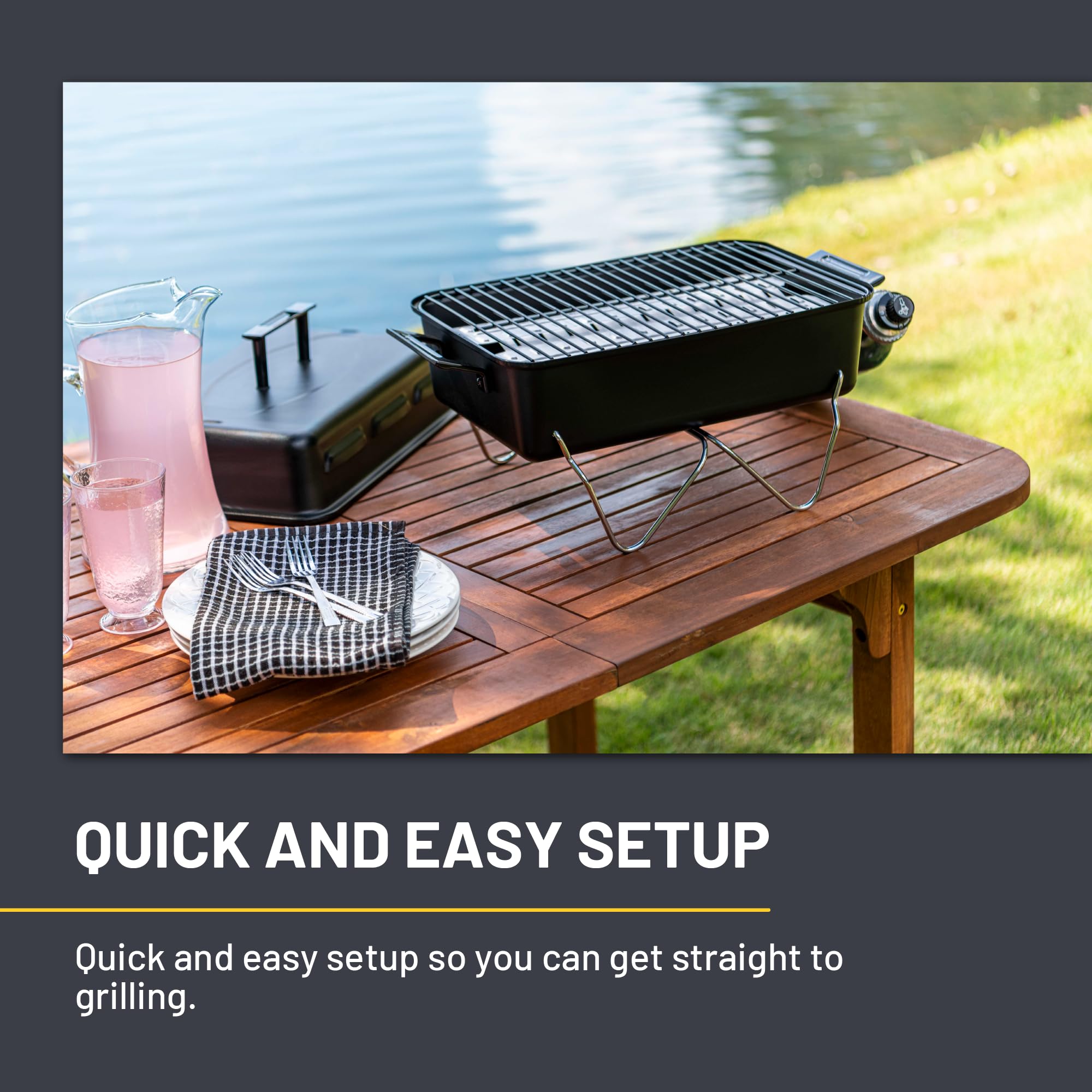 Charbroil in campsite setting illustrating easy outdoor cooking