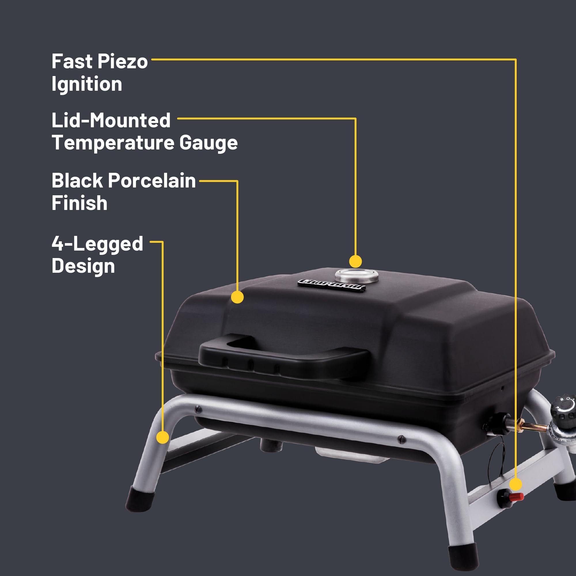 Charbroil open grill cooking burgers demonstrating even heat distribution