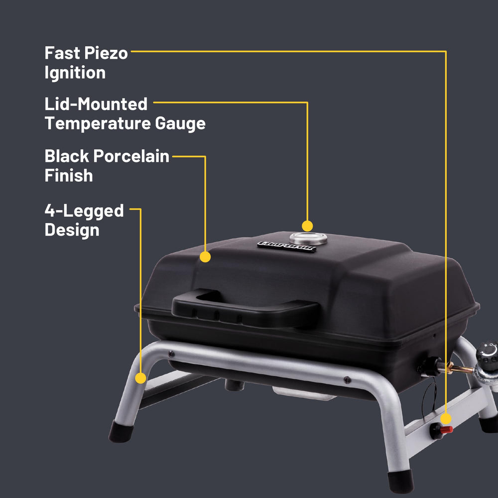 Charbroil open grill cooking burgers demonstrating even heat distribution