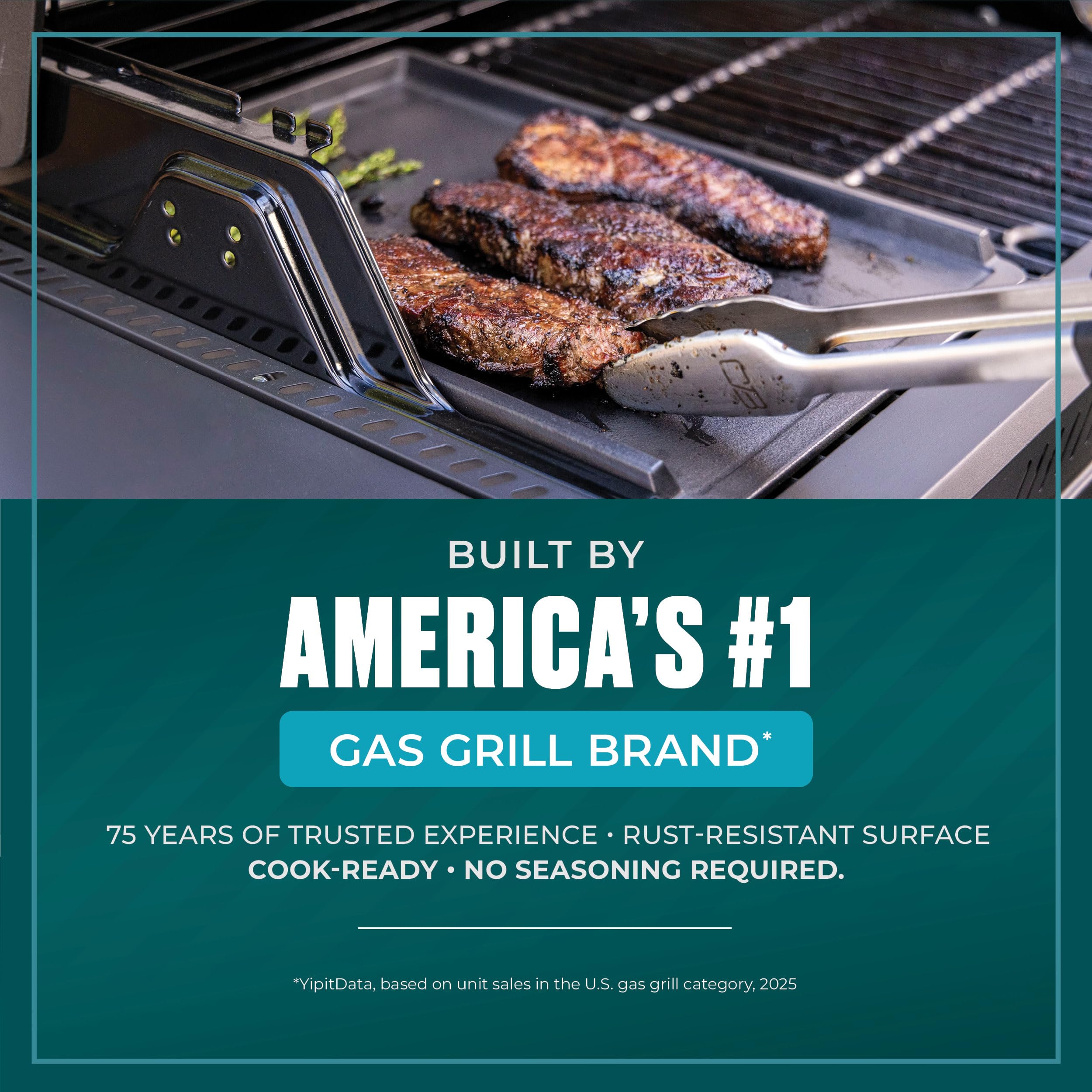 Charbroil porcelain-coated surface close-up showing rust-resistant durability benefit