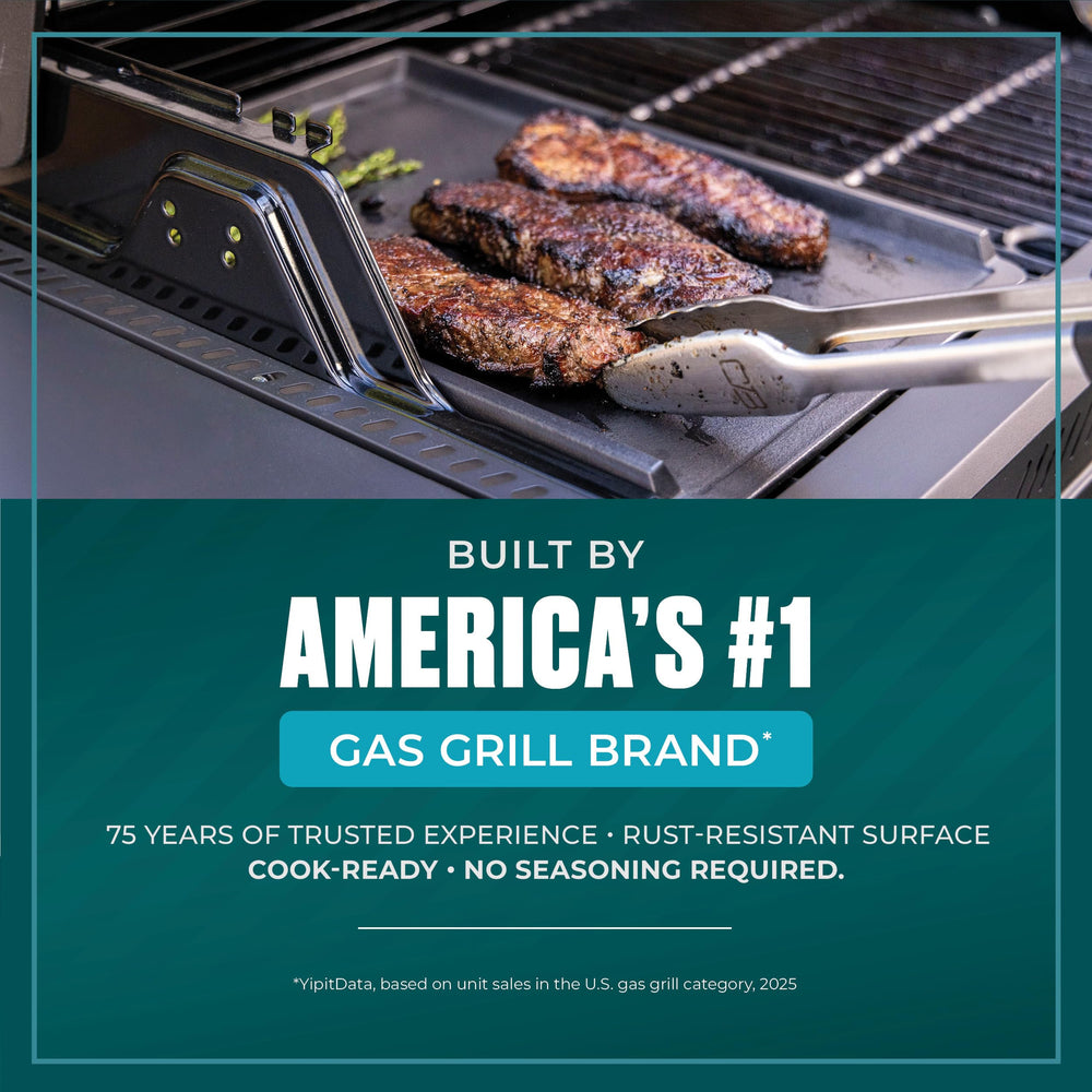 Charbroil porcelain-coated surface close-up showing rust-resistant durability benefit