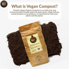 Charlie's Compost bag open with spoon for easy, no-mess application benefit