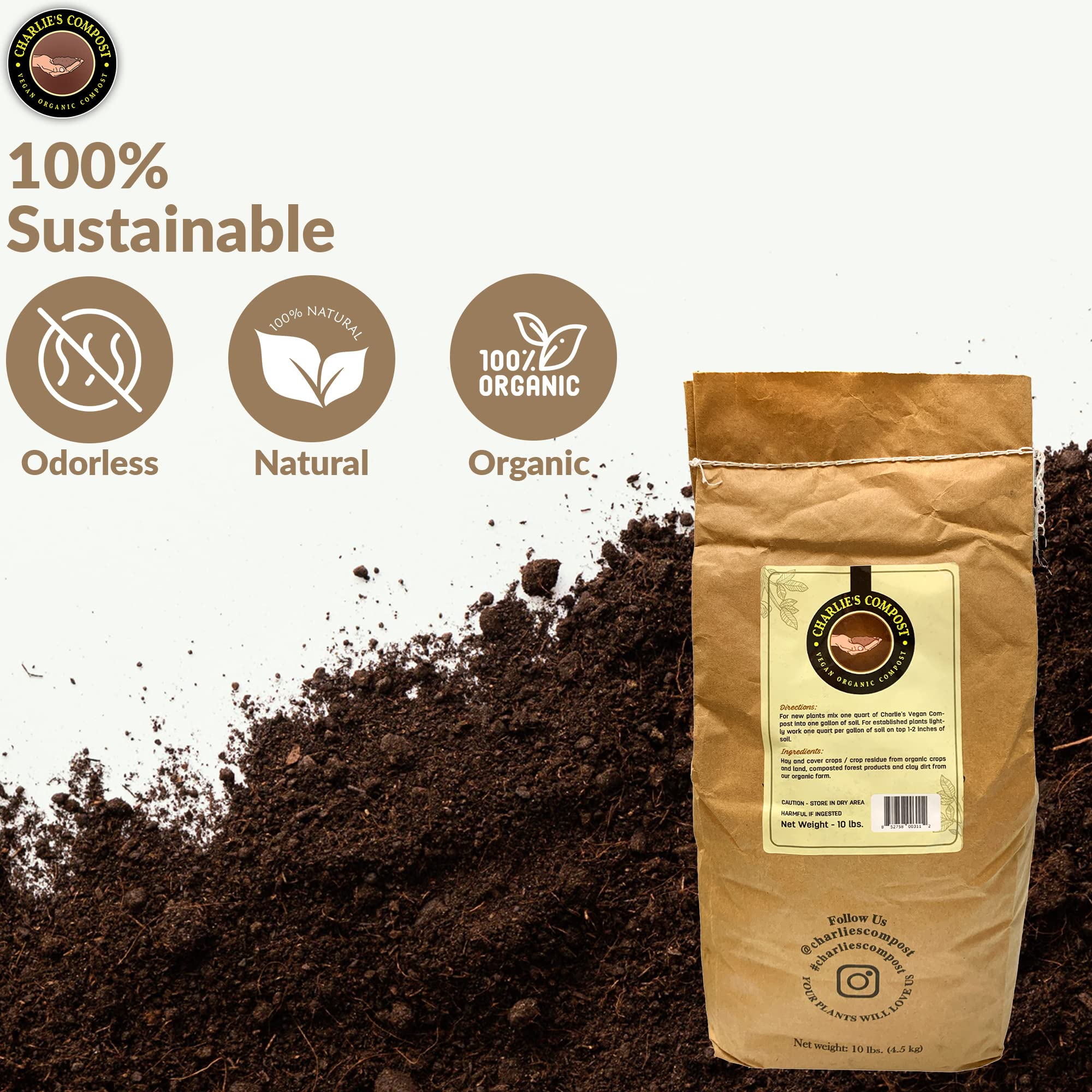 Charlie's Compost used in raised garden bed supporting vegetable growth and soil health