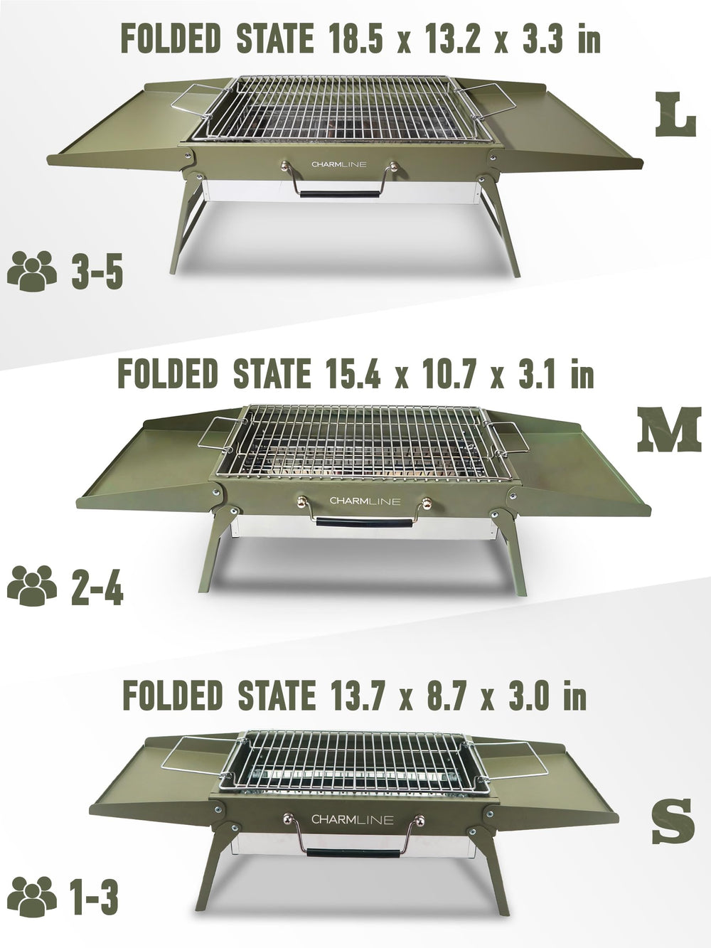 Charmline portable grill in use on a beach delivering small-group charcoal flavor