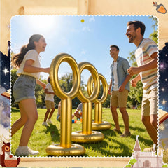 Charnoel hoops used in a toss game adding playful entertainment