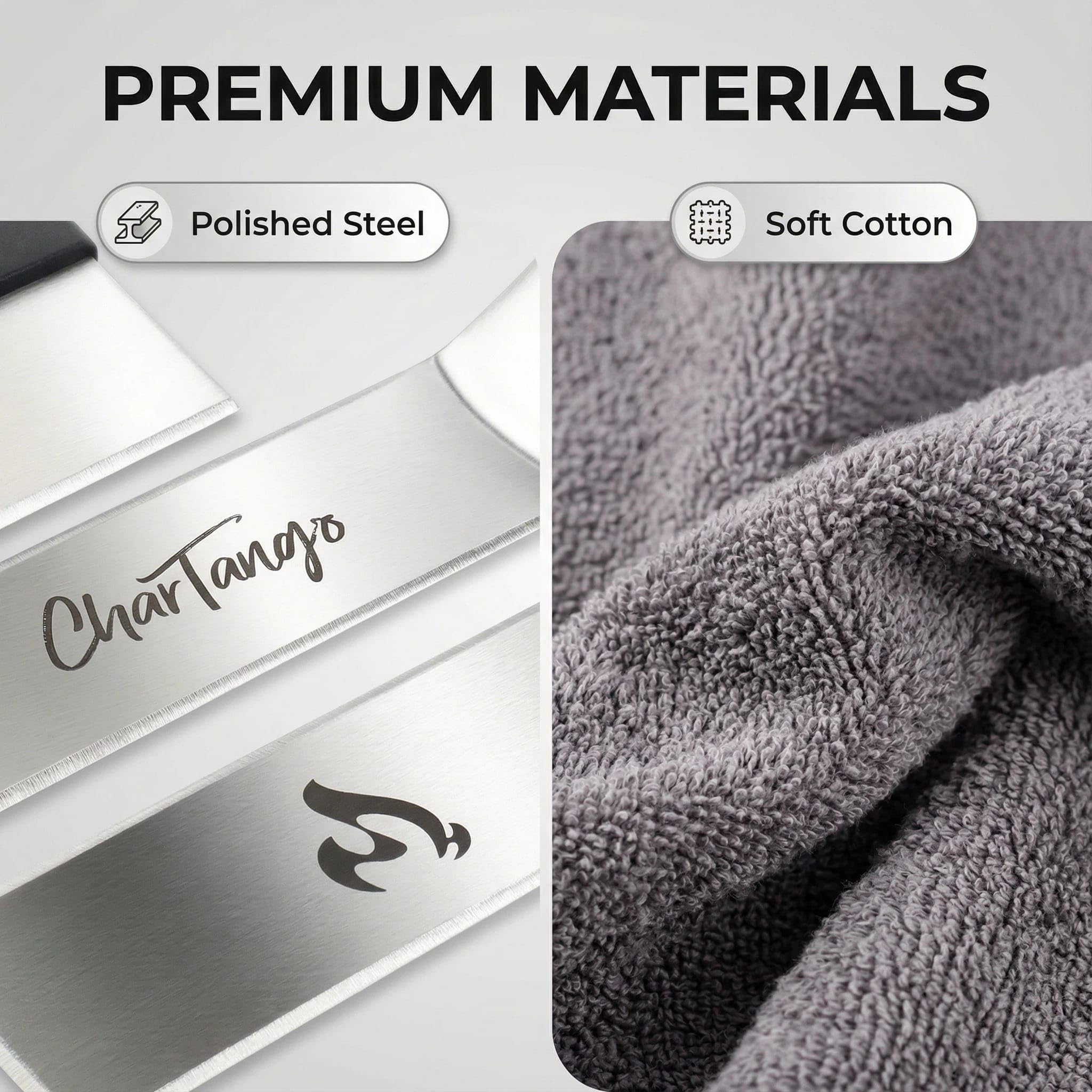 CharTango scraper detail highlighting rigid edge for efficient griddle cleanup benefit