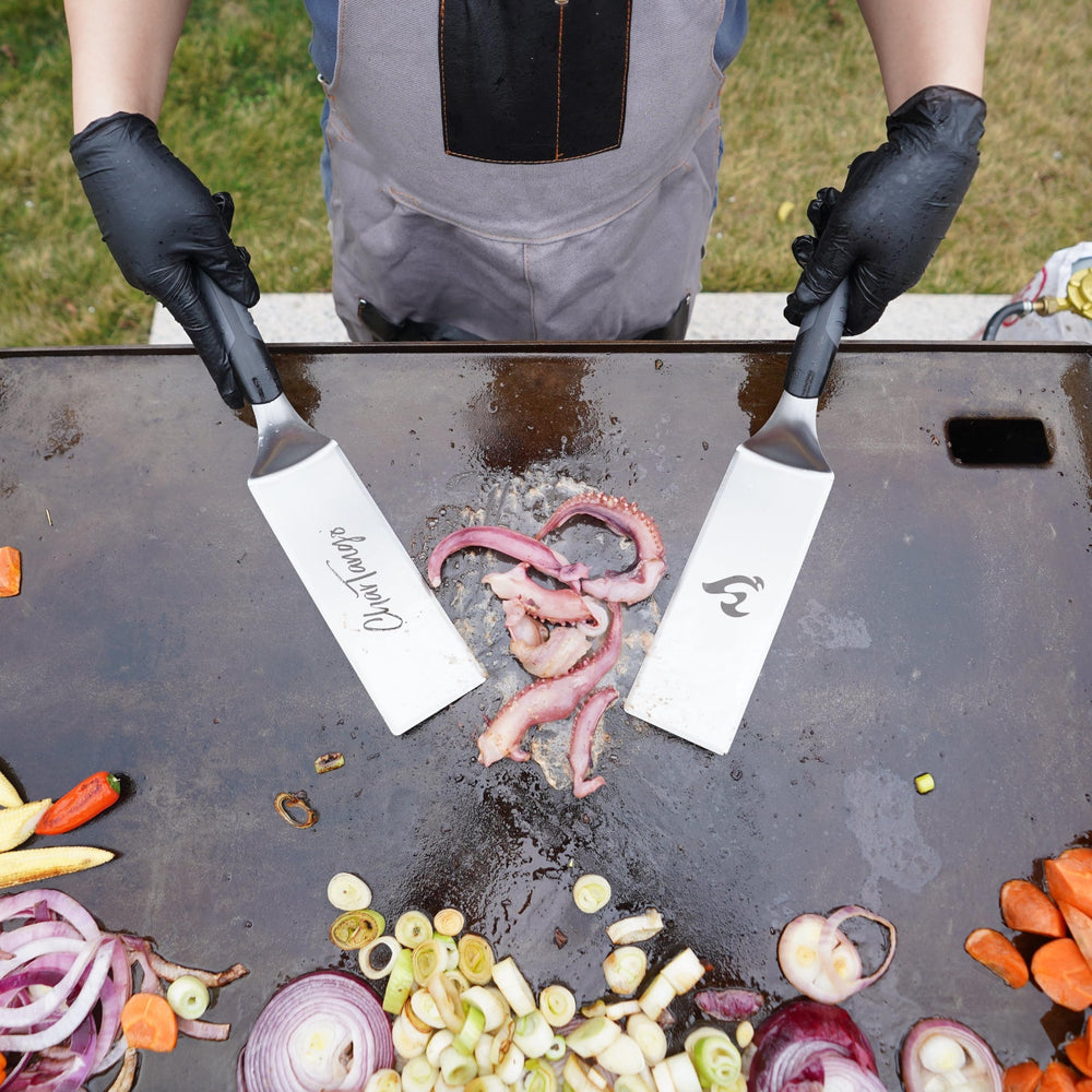 CharTango squeeze bottles filled to show precise oil control during cooking benefit