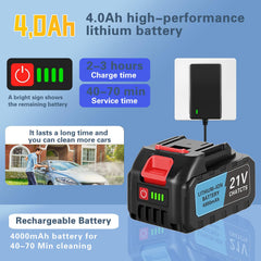 CHATCTS two 21V batteries with fast charger showing extended runtime benefit