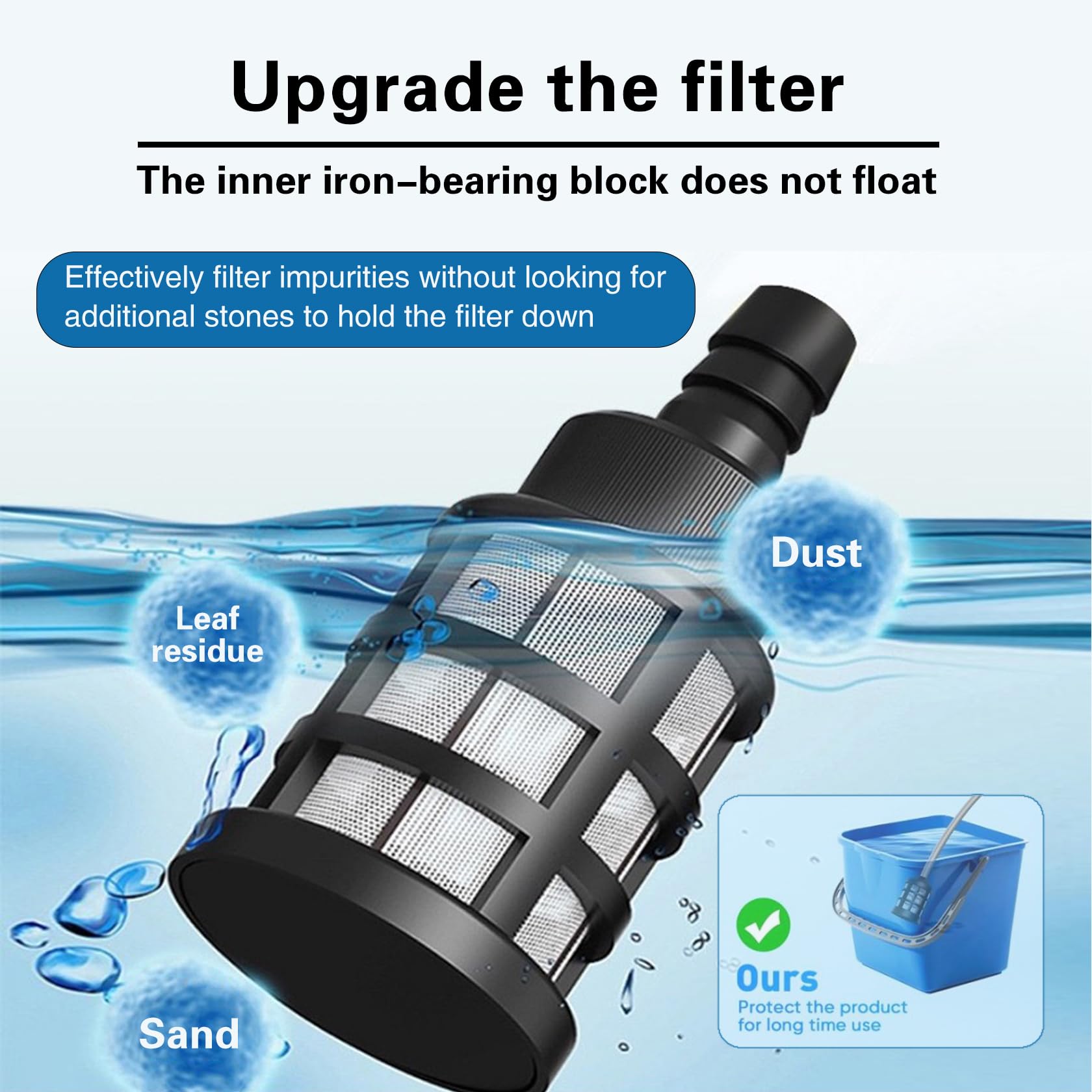 CHATCTS suction hose with water filter protecting pump from debris benefit