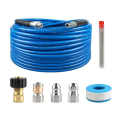 CHAVOR front packaging showing 50 ft jetter kit and included nozzles for fast setup