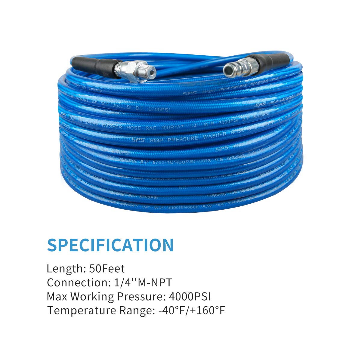 CHAVOR hose close-up showing braided reinforcement and durable non-marking cover benefit