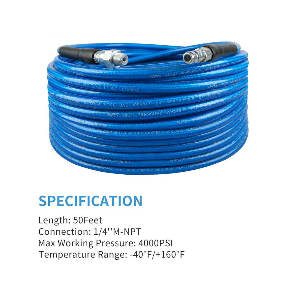CHAVOR hose close-up showing braided reinforcement and durable non-marking cover benefit