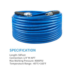 CHAVOR hose close-up showing braided reinforcement and durable non-marking cover benefit