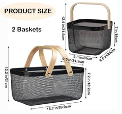 Cheardia large harvest basket showing dimensions and stable rectangular base benefit