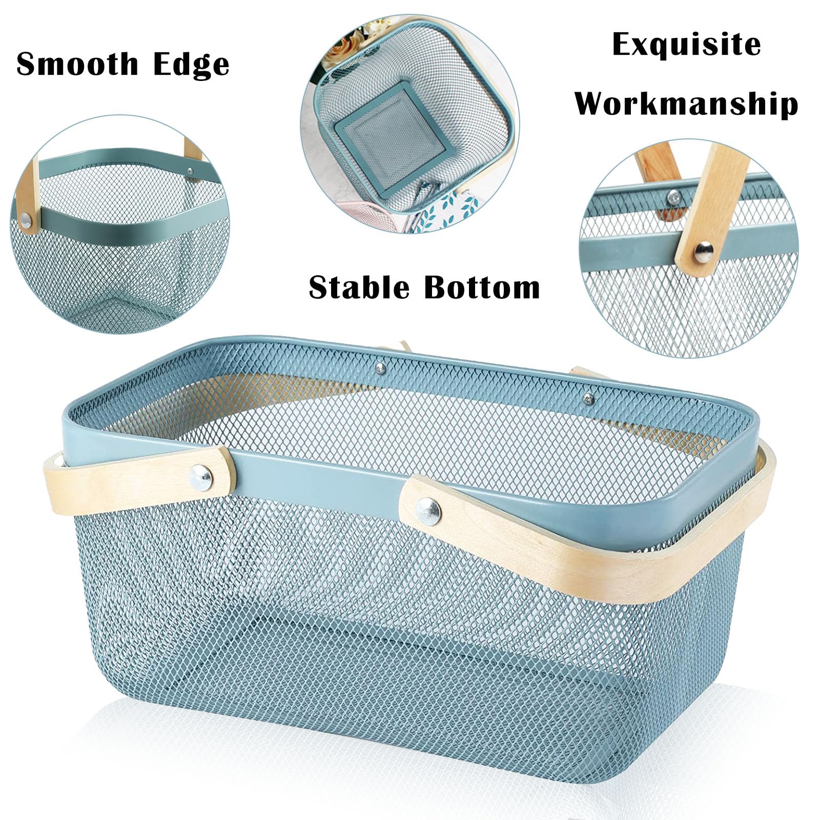 Cheardia top view small basket with space-efficient square base for storage