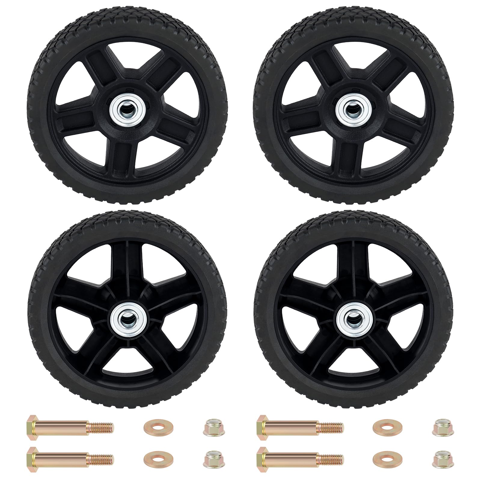 CheeMuii front view of four 7" wheels showing complete kit benefits