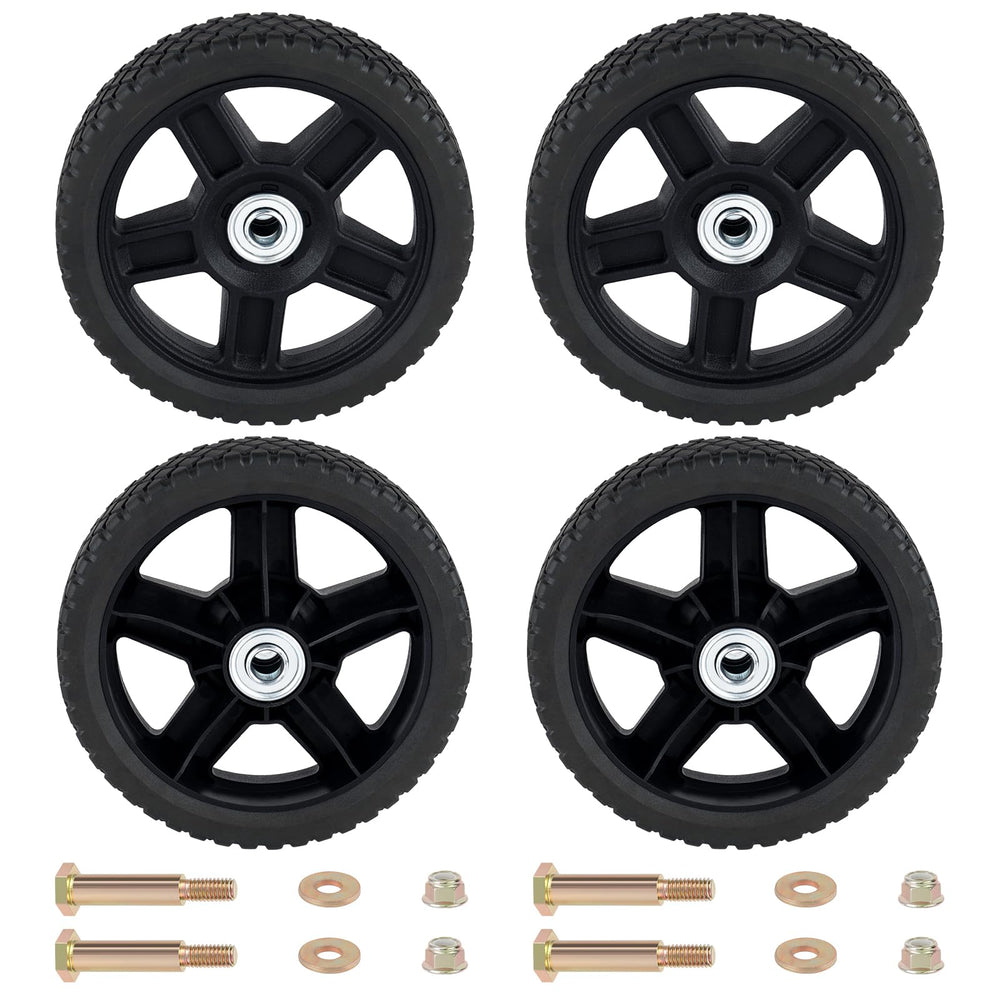 CheeMuii front view of four 7" wheels showing complete kit benefits