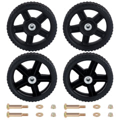 CheeMuii front view of 8-inch wheel kit showing four wheels and benefit of quick replacement