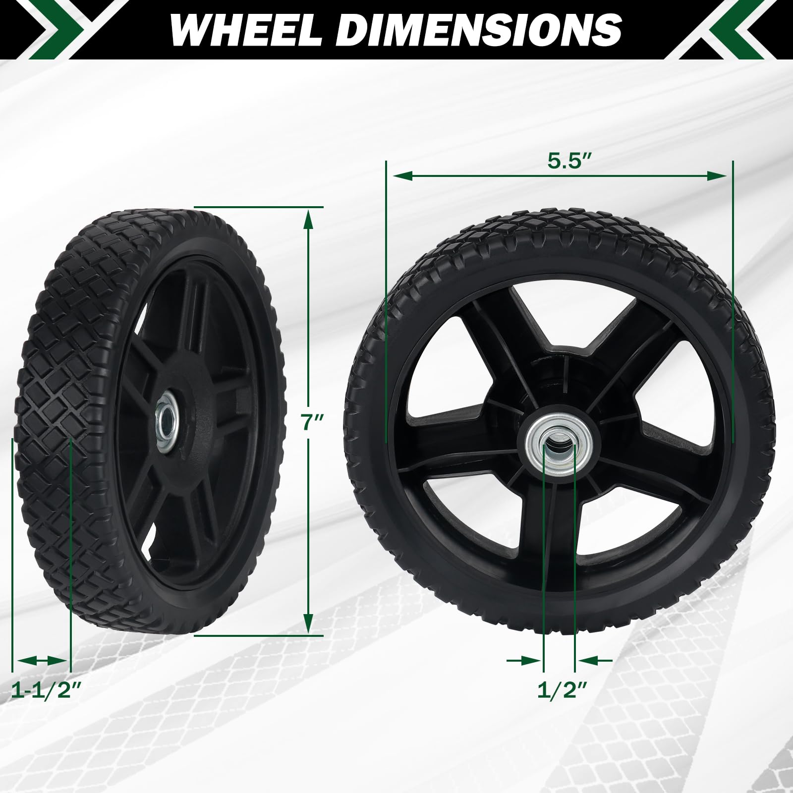 CheeMuii wheel installed on push mower restoring smooth rolling