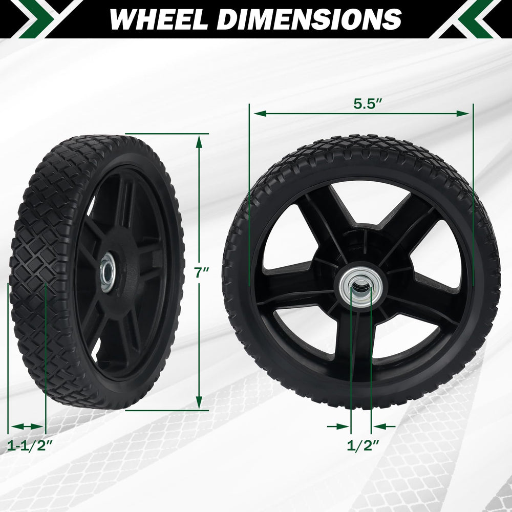 CheeMuii wheel installed on push mower restoring smooth rolling