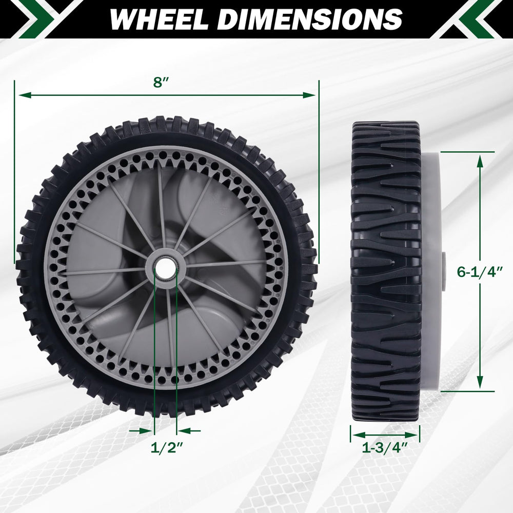 CheeMuii wheel installed on mower front axle restoring drive function