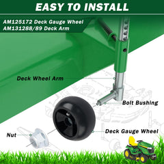 CheeMuii installed deck wheels and arms restoring mower deck stability