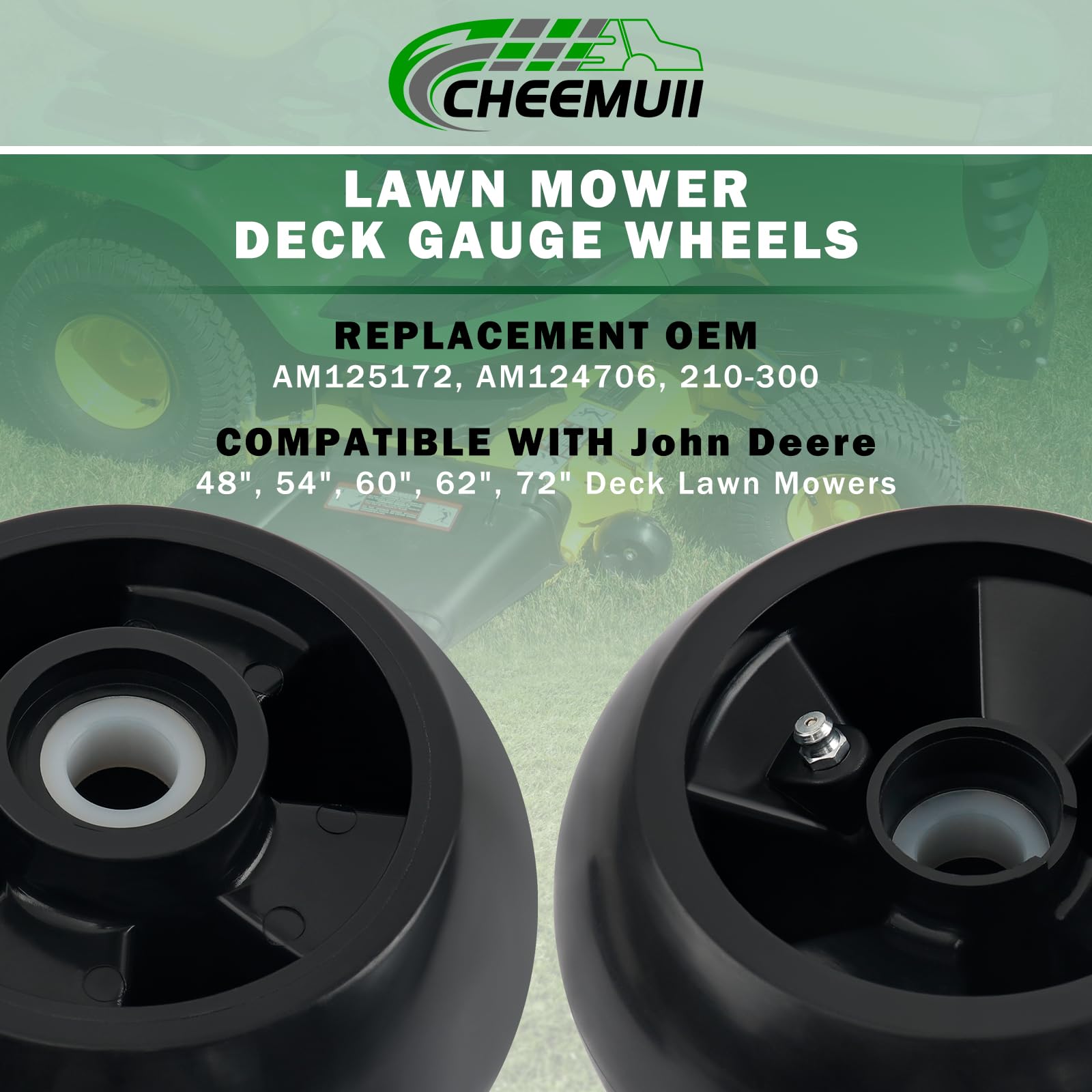 CheeMuii lifestyle shot of tractor mowing with renewed deck performance