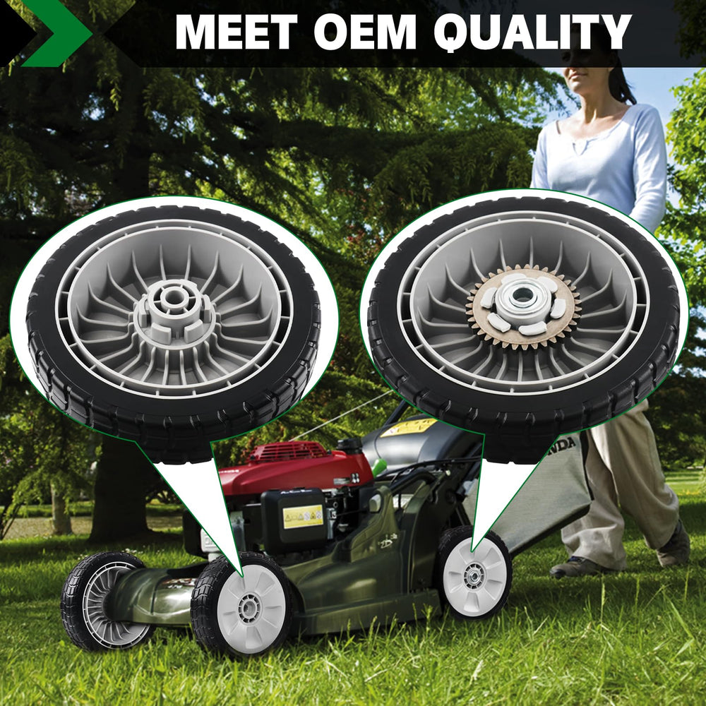 CheeMuii wheels on mower in yard demonstrating ready-to-use benefit