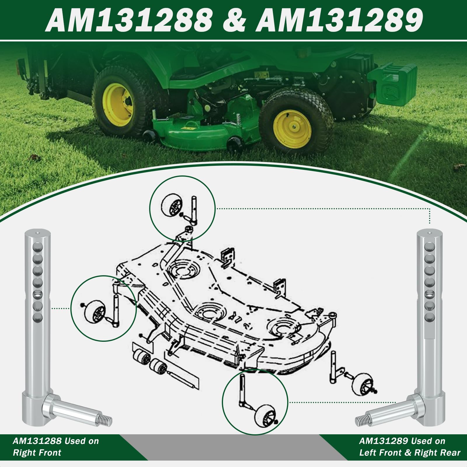 CheeMuii mounted wheel on mower deck showing restored deck balance and smoother cut