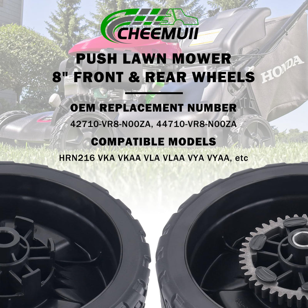 CheeMuii wheel next to ruler showing 8-inch diameter and 1/2-inch bore for fit verification