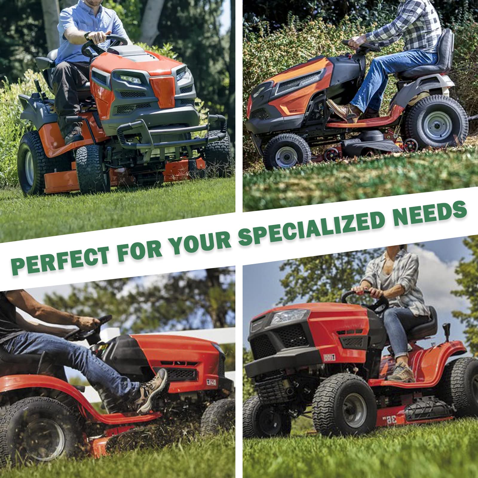CheeMuii spindles installed on a riding mower demonstrating cleaner cuts