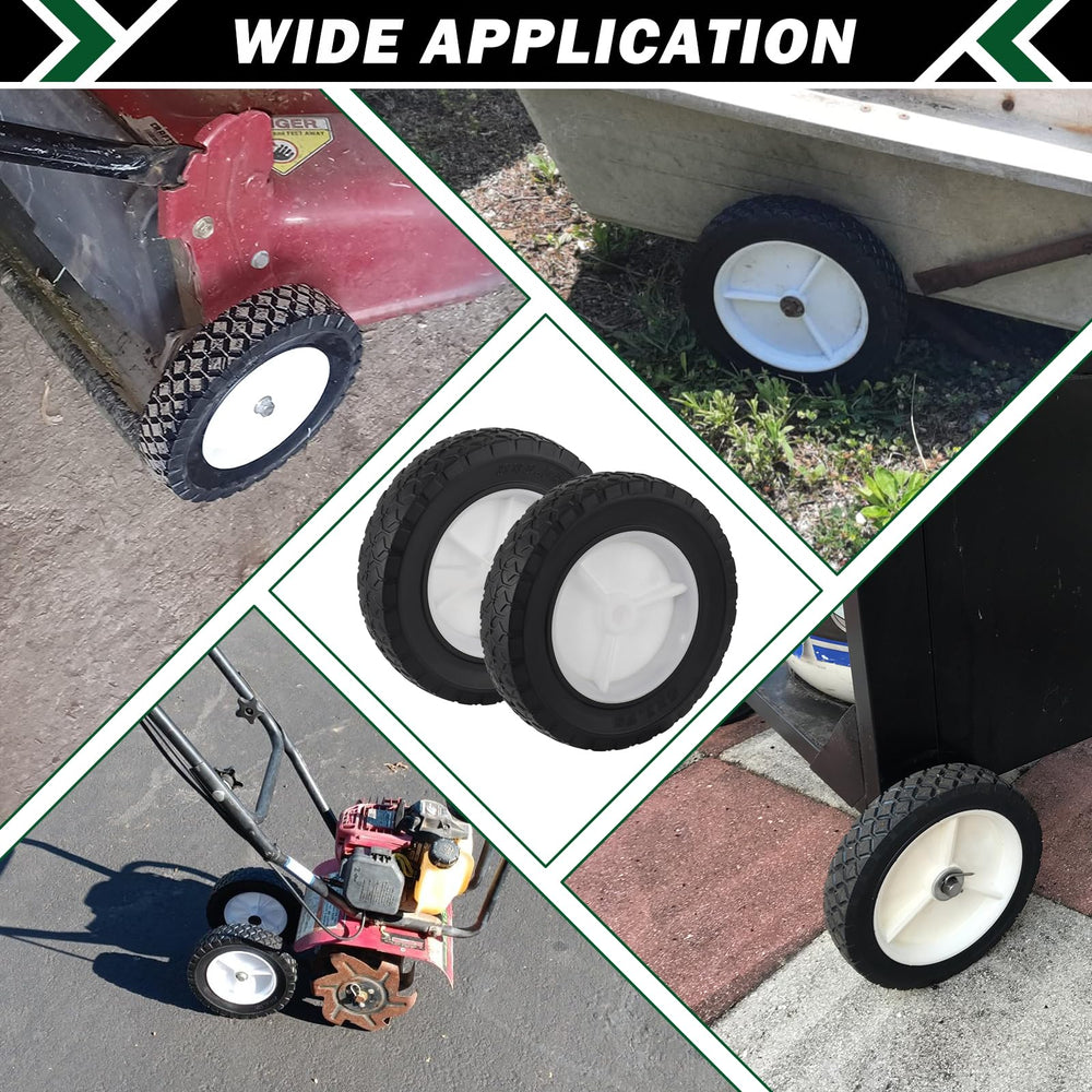 CheeMuii wheel on garden cart in yard showing better traction and durability