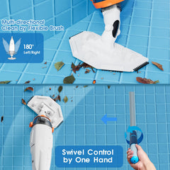 Cheerclean attached to extension pole cleaning pool floor for extended reach