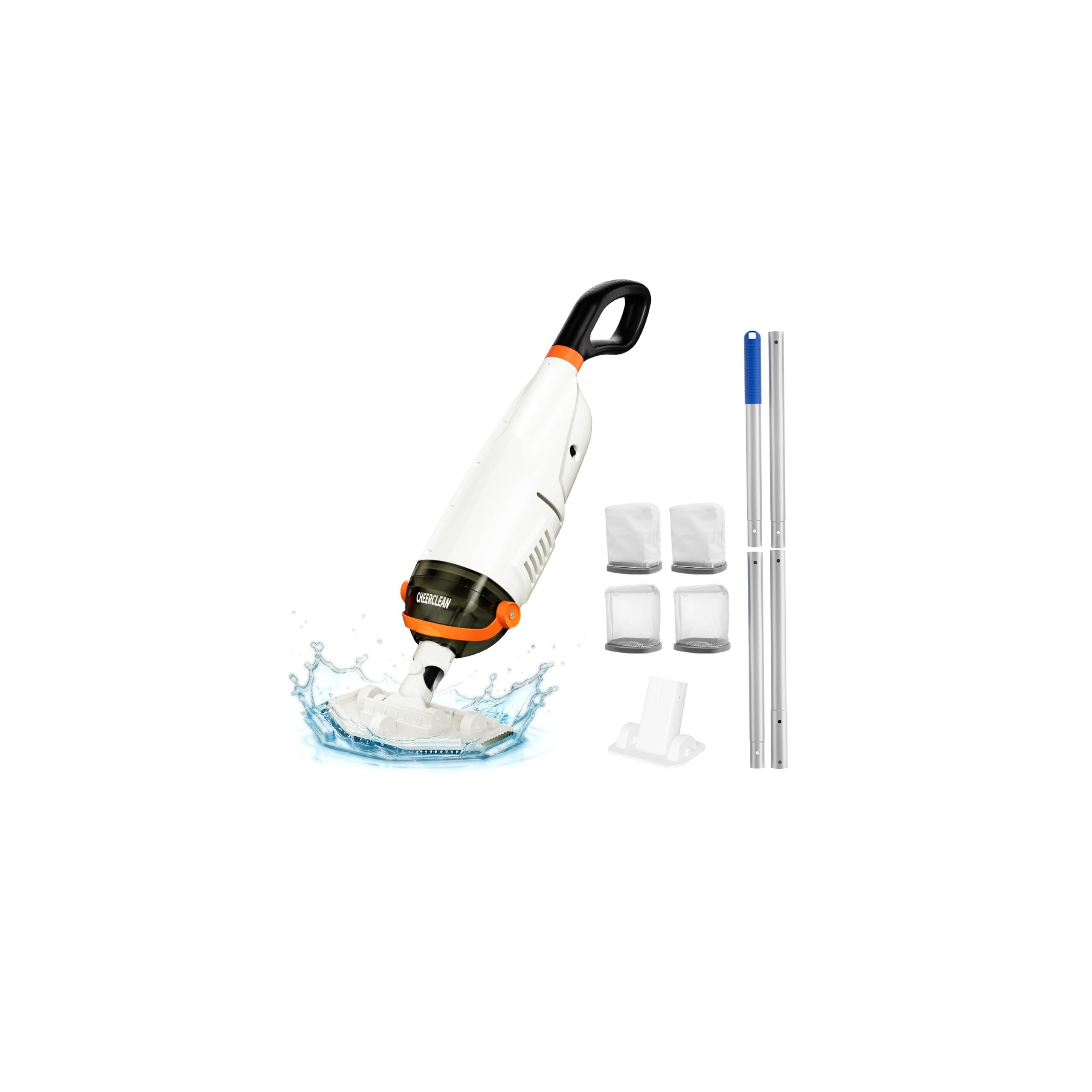 Cheerclean front view showing cordless vacuum and ergonomic shape for easy handling