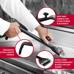 Chef Master long handle detail demonstrating safe distance from heat