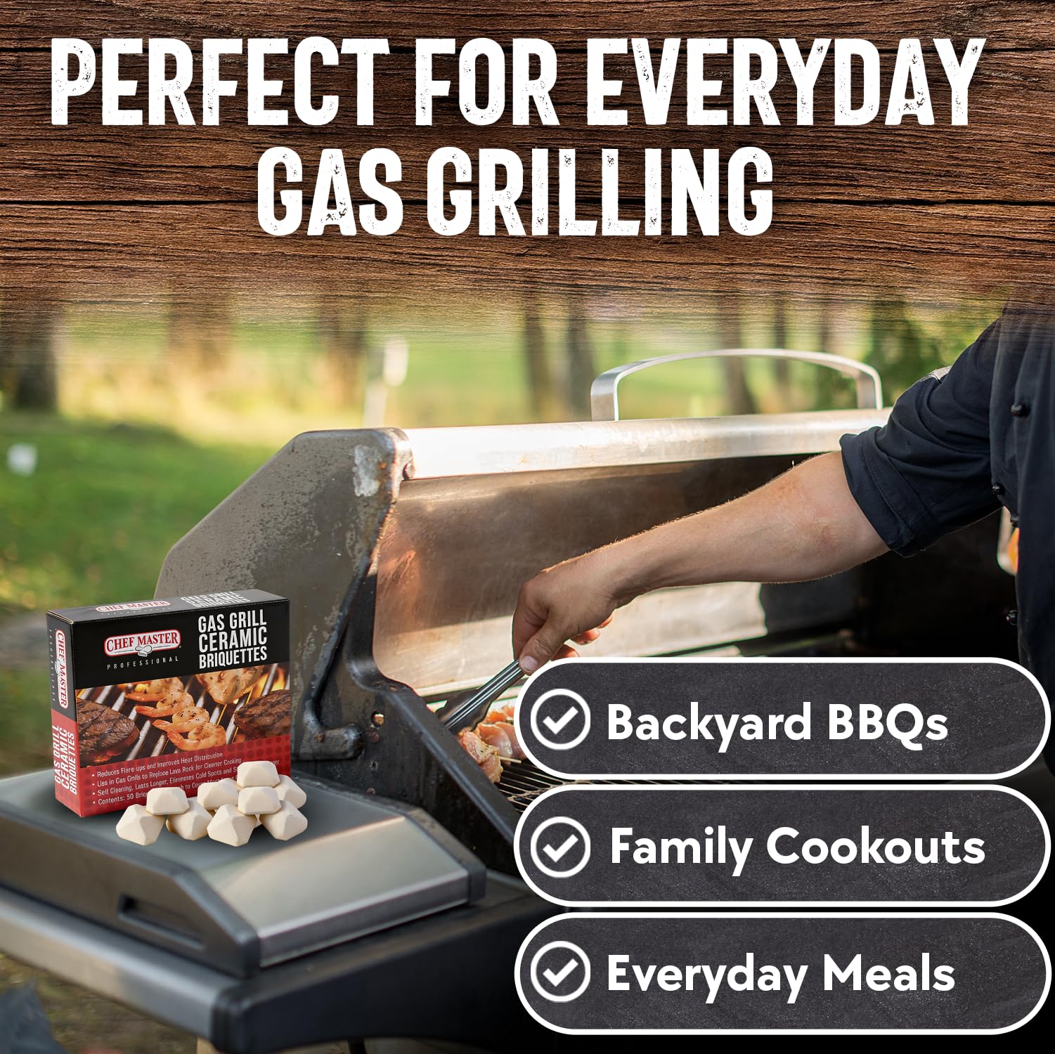 Chef Master row arrangement demonstrating full grill coverage benefit