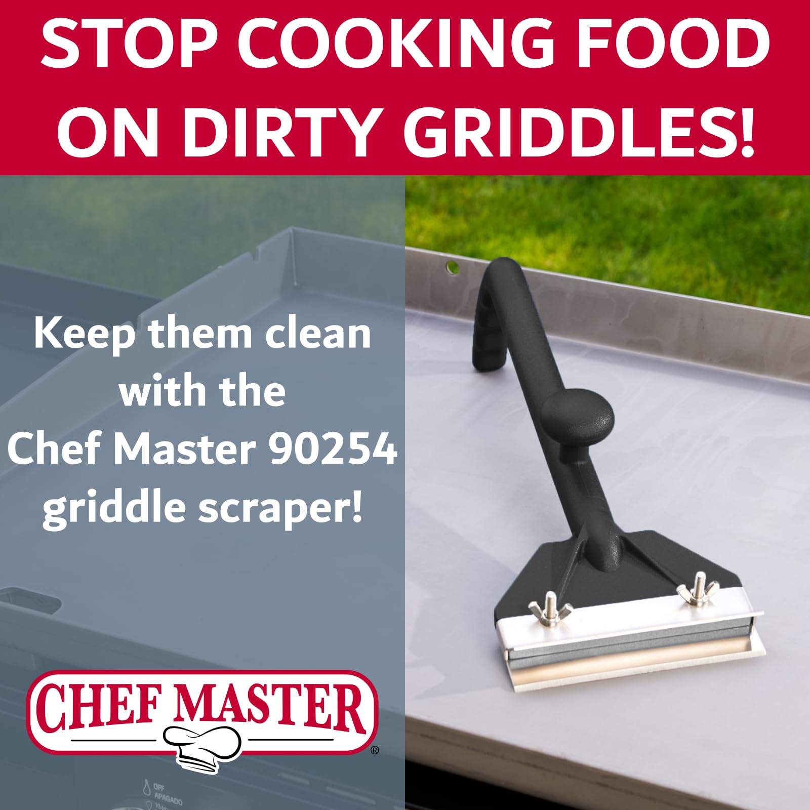 Chef Master size comparison with spatula showing practical scale