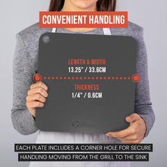 Chef Pomodoro finger hole detail for safe handling and convenient hanging storage