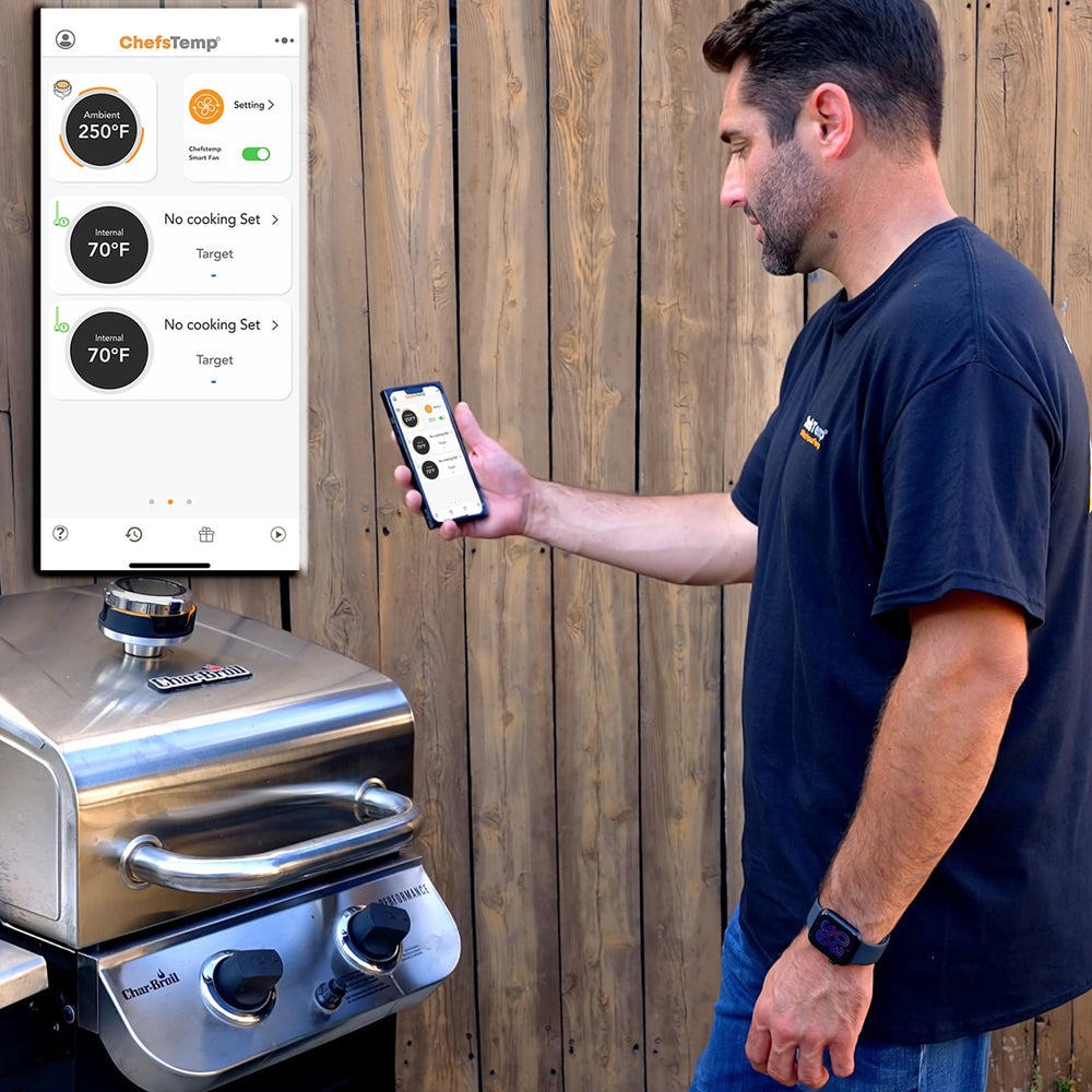 ChefsTemp ProTemp S1 app screen live temps showing remote monitoring and alert benefit