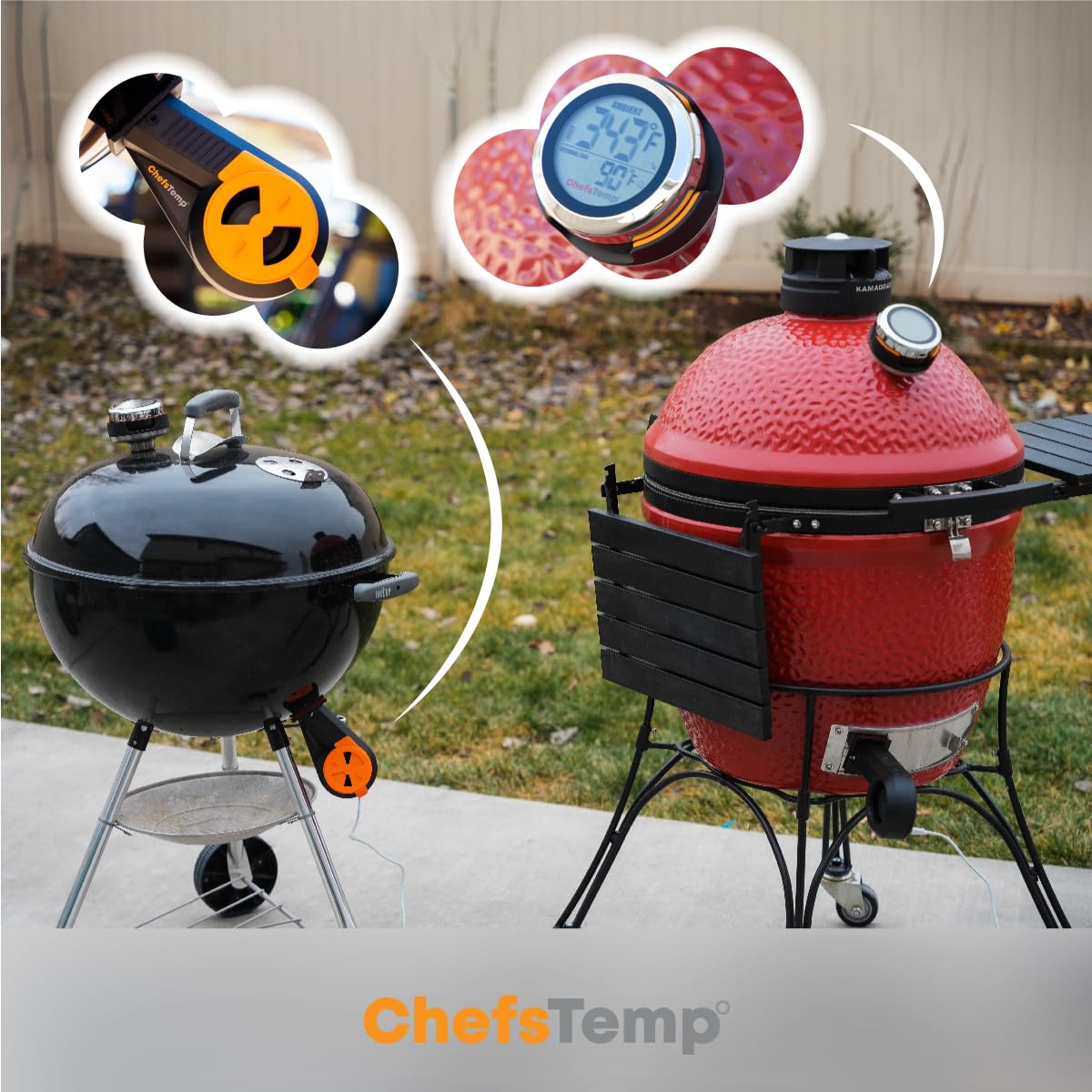 ChefsTemp ProTemp S1 with wireless probes in grill showing multi‑probe tracking benefit