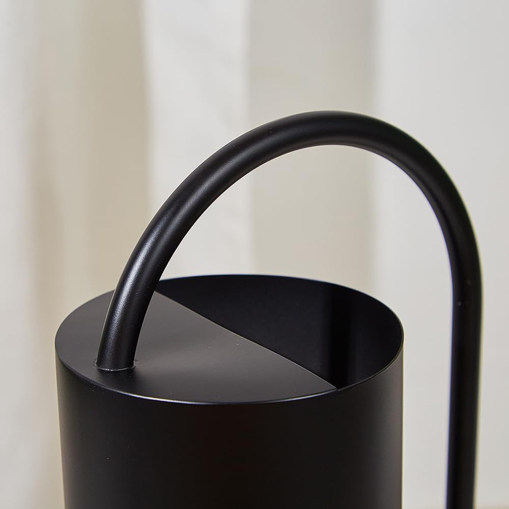 Chemlliy watering can beside a plant pot for scale showing 50 oz capacity and fewer refills