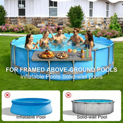 CHENG RONG table in use with drinks and snacks for convenient swim-up access