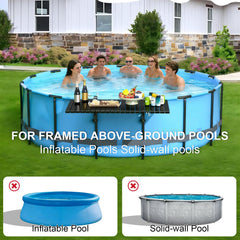 CHENG RONG in use with drinks and snacks, enabling hands-free poolside convenience