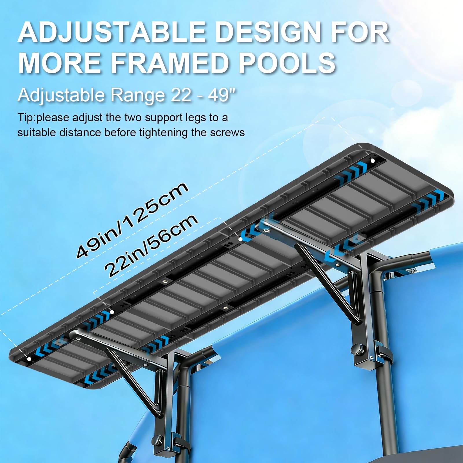 CHENG RONG adjustable legs side profile demonstrating level setup