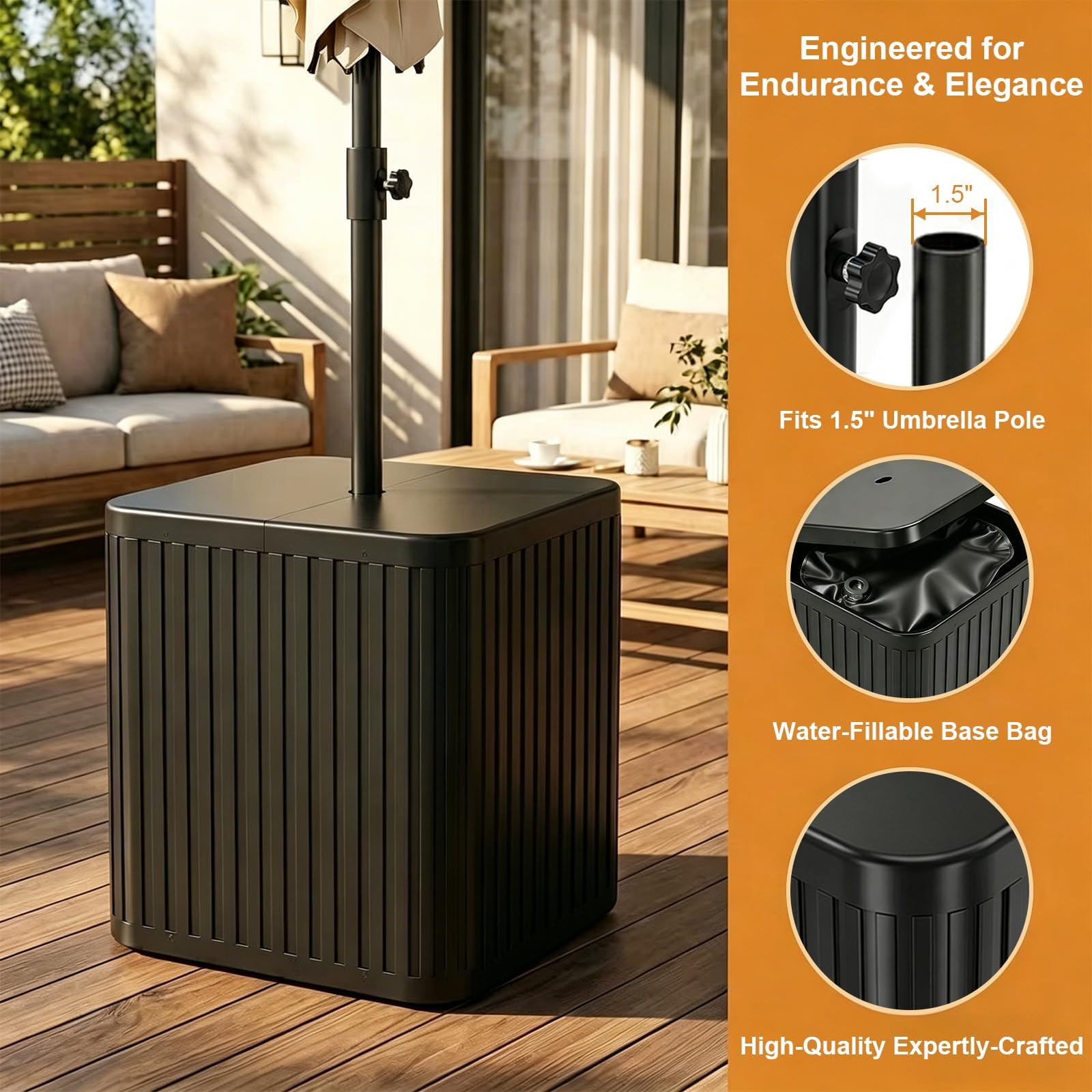 CHENG RONG side table in patio setting showing convenience and hands-on use