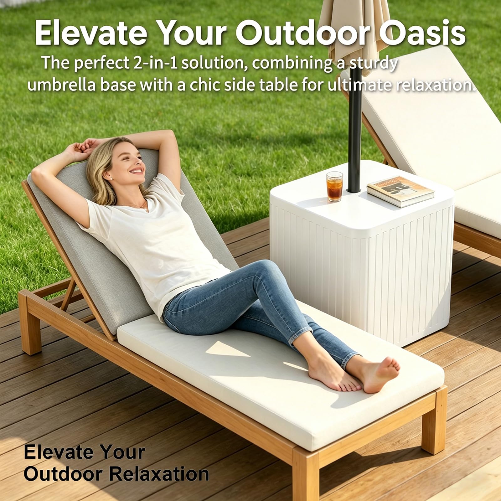 CHENG RONG next to outdoor chair size comparison for compact footprint