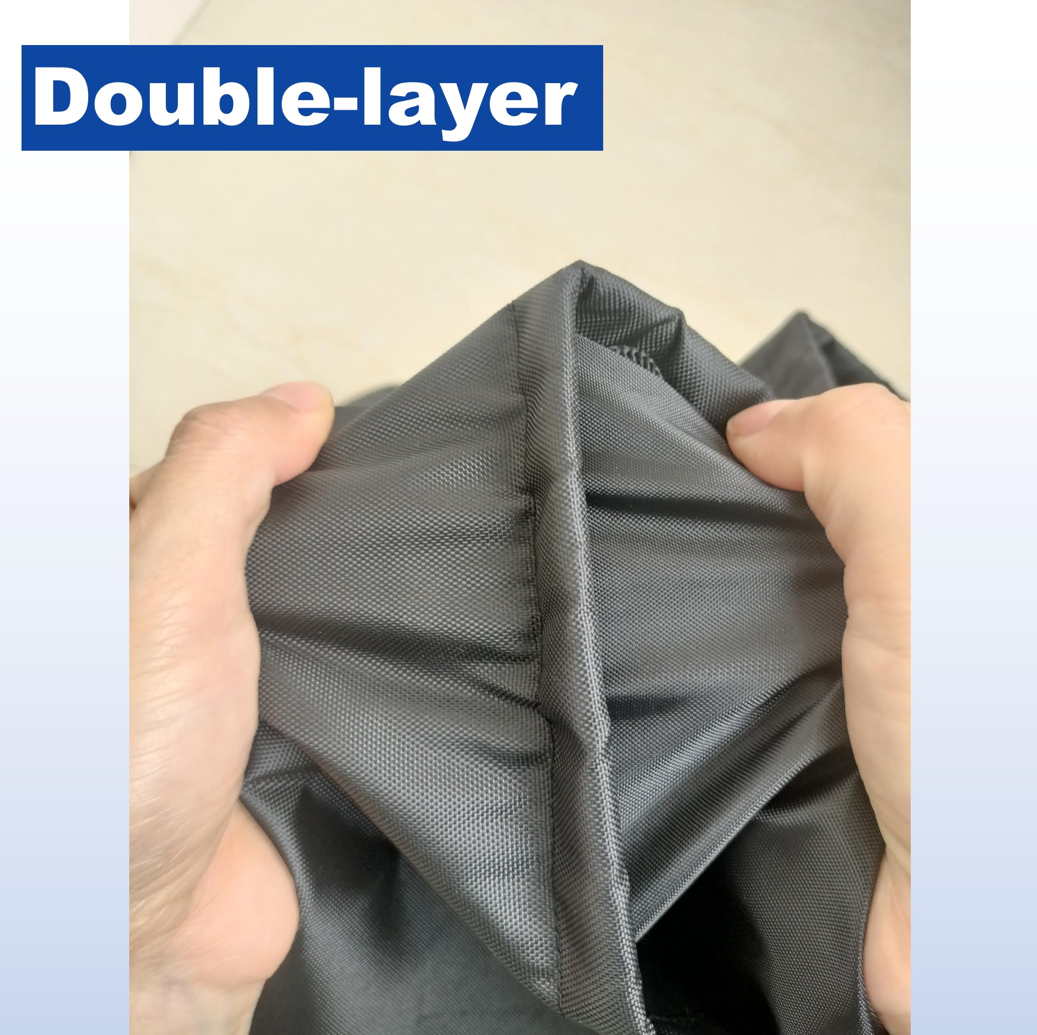 CHENGNAN cover beside a person showing true 64-inch tank fit
