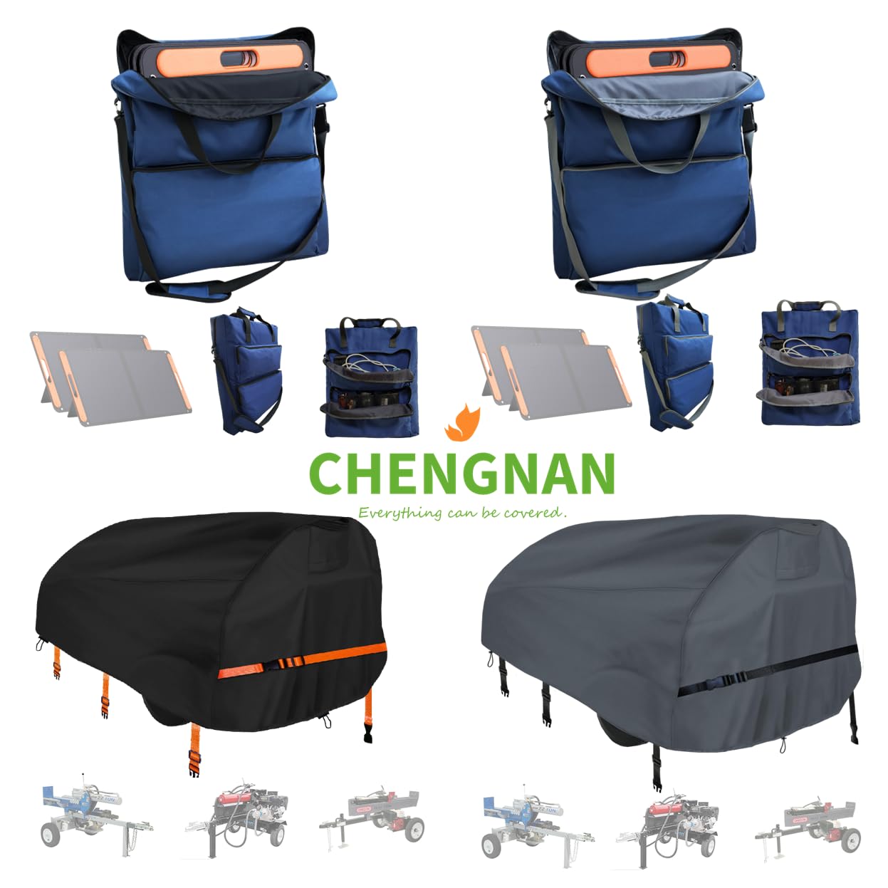 CHENGNAN cover beside a tape measure showing 89×45×39 inch scale for fit clarity