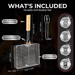 Chenovate closeup stainless grid highlights rust-resistant 304 steel and easy cleaning