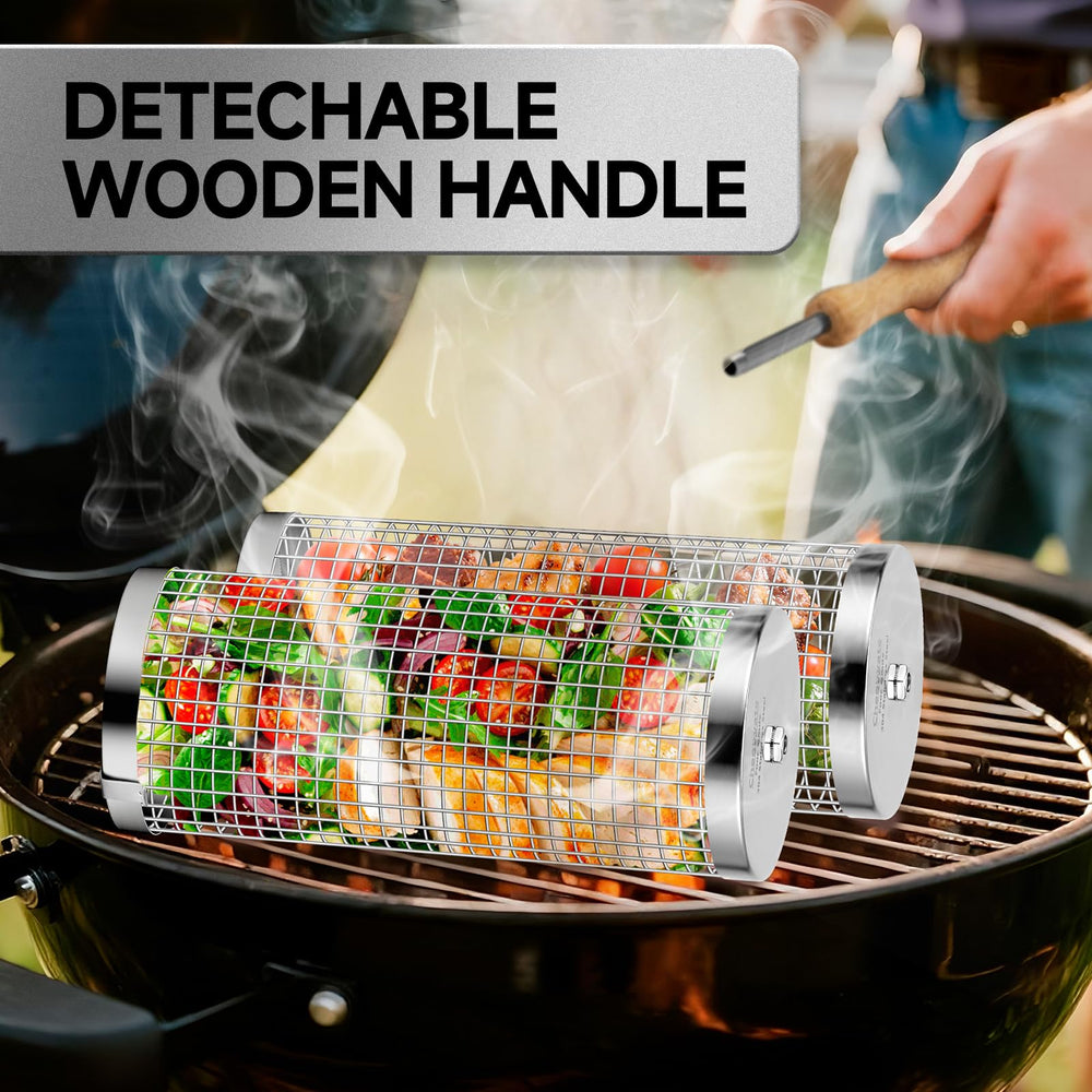 Chenovate two baskets nested to show compact storage and greater cooking capacity